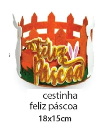 1300501 CESTINHA FELIZ PASCOA 18X15CM
