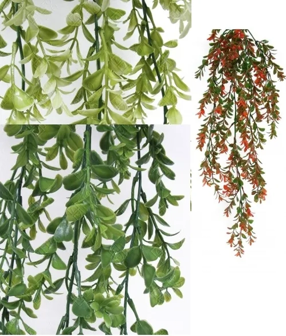 E/0729 PENDENTE FOLHAGENS DE BUCHINHO X5 72CM