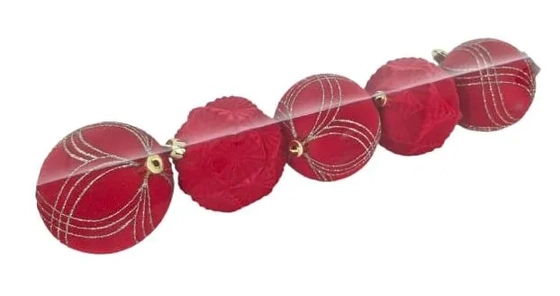 917441 BOLA DECORADA VERMELHA 6CM C/5 PECAS