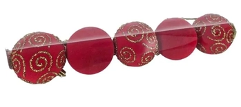 917444 BOLA DECORADA VERMELHA 8CM C/5 PECAS