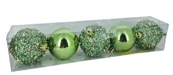 917449 BOLA DECORADA VERDE 6CM C/5 PECAS