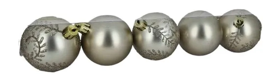 917458 BOLA DECORADA CHAMPANHE 8CM C/5 PECAS