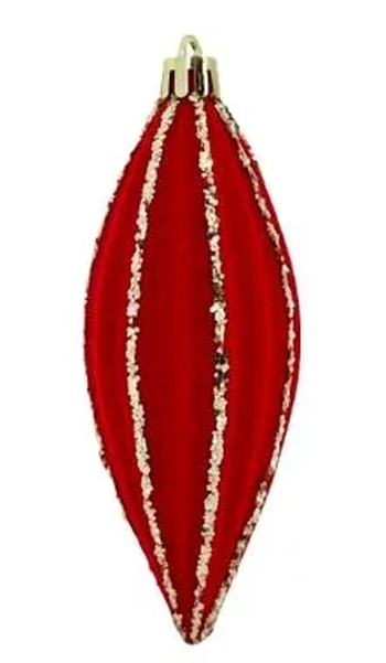 917477 ENFEITE GOTA VERMELHA LUXO 12CM C/01