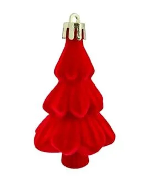 917481 ENFEITE ARVORE VERMELHO LUXO 8,5 CM C/01