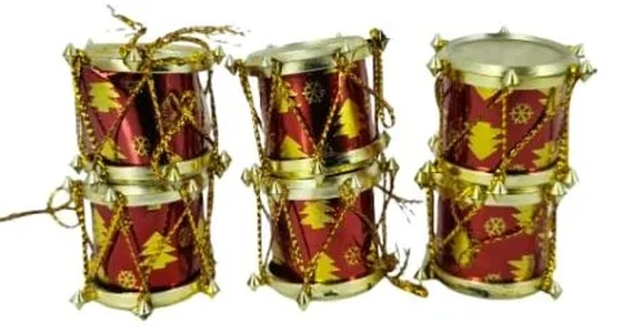 917500 ENFEITE TAMBOR VERMELHO 2CM C/6