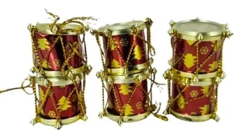 917503 ENFEITE TAMBOR VERMELHO 4CM C/6