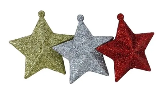 917509 ENFEITE ESTRELA C/GLITTER 7CM C/03