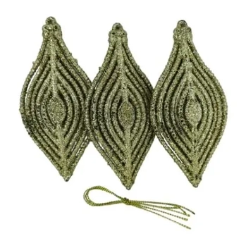 917510 ENFEITE GOTA DOURADA C/GLITTER 12CM C/03