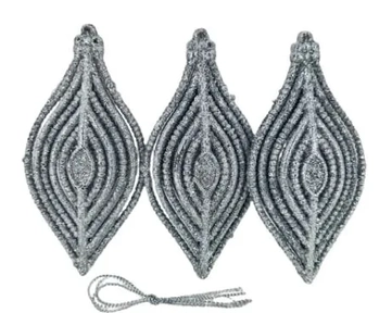 917511 ENFEITE GOTA PRATA C/GLITTER 12CM C/03