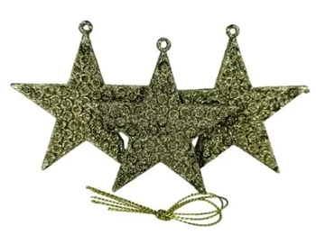 917512 ENFEITE ESTRELA DOURADA 7CM C/03