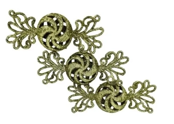 917524 ENFEITE BALA DOURADA LUXO 12.8CM C/03