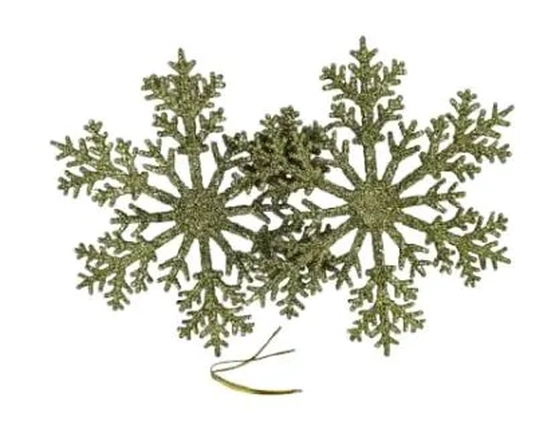 917525 ENFEITE FLOCO DE NEVE DOURADO 17.7CM C/02