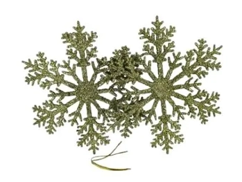 917525 ENFEITE FLOCO DE NEVE DOURADO 17.7CM C/02