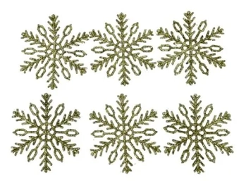 917527 ENFEITE FLOCO DE NEVE DOURADO 7CM C/06