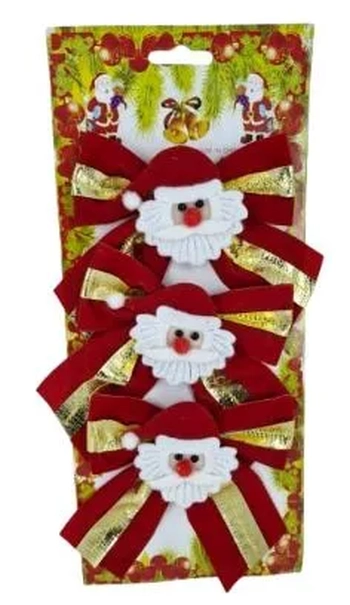 917529 LACO VERMELHO DECORADO C/PAPAI NOEL11CM C/03