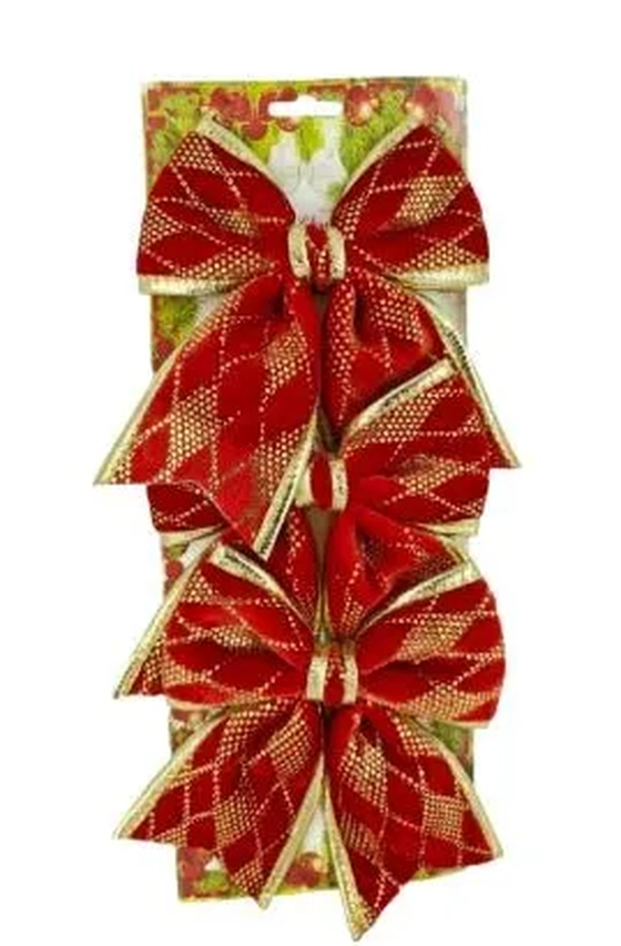 917541 LACO VERMELHO DECORADO LUXO 14X16CM C/03