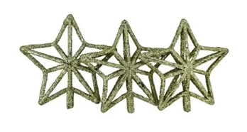 917520 ENFEITE ESTRELA DOURADO/PRATA C/GLITTER 7.5CM C/3