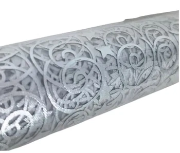 917710 ROLO TELA PARA DECORACAO PRATA 28CMX2M