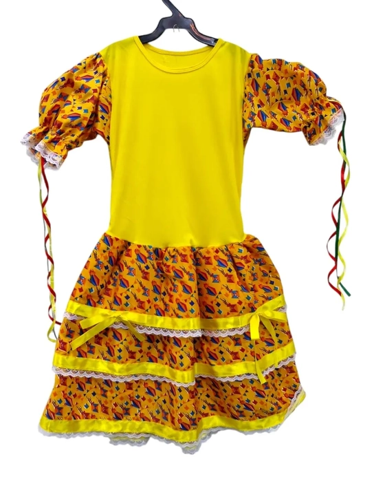 115/GG VESTIDO INFANTIL JUNINO AMARELO