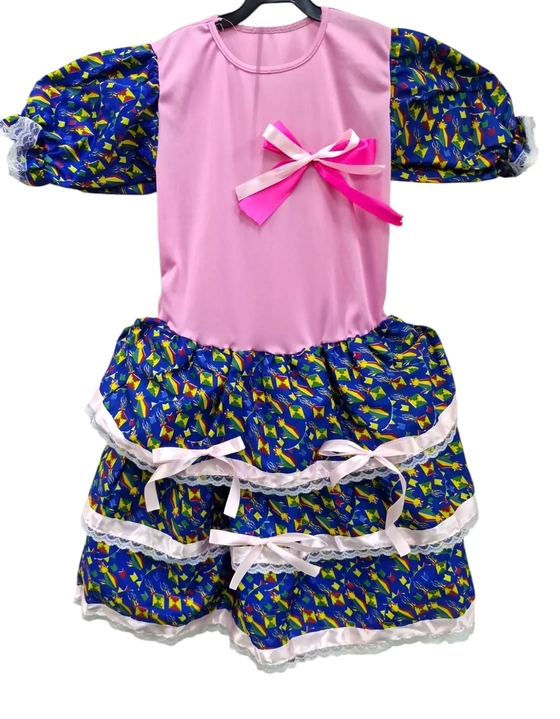 116/GG VESTIDO INFANTIL JUNINO AZUL