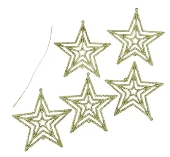 918215 ENFEITE ESTRELA GLITTER 10CM C/6
