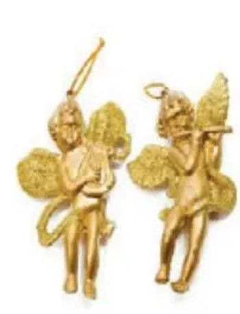 918229 ENFEITE ANJO DOURADO C/GLITTER 8.5CM C/03