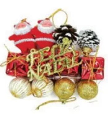 918240 ENFEITE DE NATAL 7CM C/10 PEÇAS