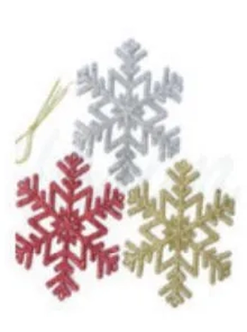 918218 ENFEITE FLOCO DE NEVE 10CM C/03