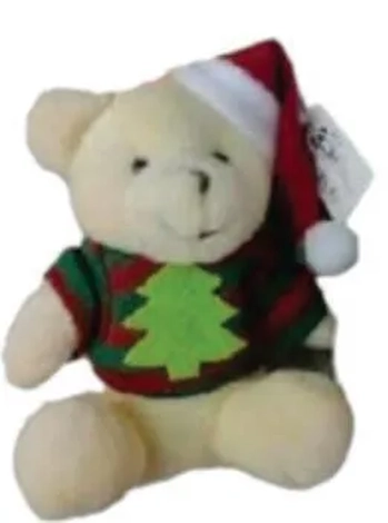 918286 ENFEITE URSO DE NATAL C/GORRO 10CM