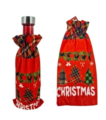 918294  SACO NATALINO PORTA GARRAFA 30X14CM