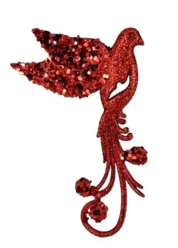 918224 ENFEITE PASSARO C/ GLITTER 15CM
