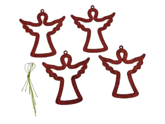 918225 ENFEITE ANJO C/ GLITTER 9X8.5CM C/04