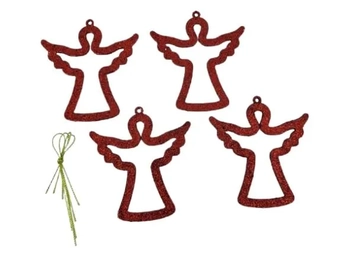 918225 ENFEITE ANJO C/ GLITTER 9X8.5CM C/04