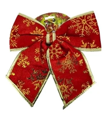 918324 ENFEITE LAÇO DECORADO C/DOURADO 26CM