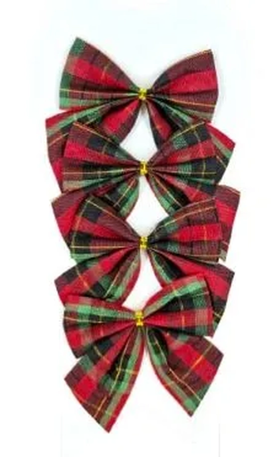 918309 ENFEITE LAÇO XADREZ 9X7CM C/04