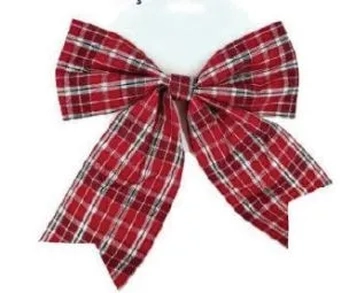 918313 ENFEITE LAÇO XADREZ 12X9CM C/03