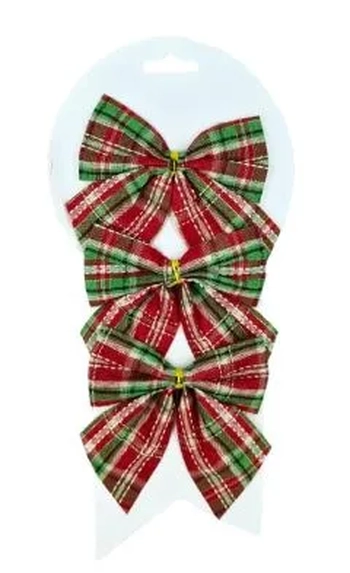 918314 ENFEITE LAÇO XADREZ 12X9CM C/03