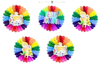 J-52 ENFEITE MARGARIA  EM PAPEL COLORIDO - 40 CM