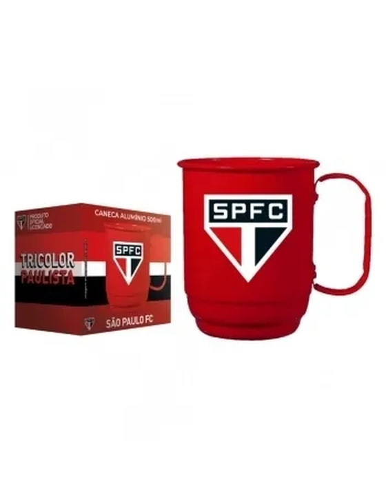 804036 CANECA ALUMINIO 500ML SÃO PAULO C/01-LICENCIADO