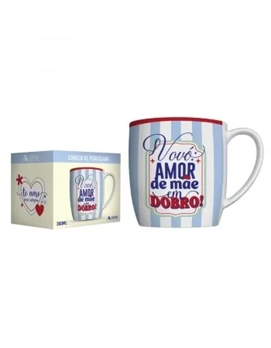 401140 CANECA PORCELANA URBAN 360 ML FEMININA LUVA C/01 VOVO