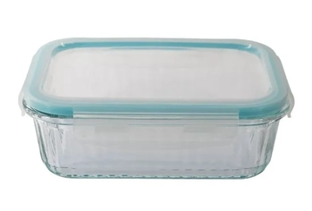 BV5208 VD POTE DE VIDRO CANELADO RETANGULAR 1520ML - AZUL