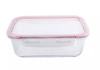 BV6046 VD POTE DE VIDRO RETANGULAR 180ML - VERMELHO