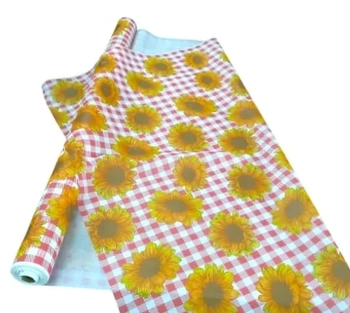 PRD00463 TNT ESTAMPADO GIRASSOL XADREZ VERMELHO 140CM X 25 M