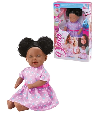 507 BONECA DINA NEGRA FAZ XIXI 42CM