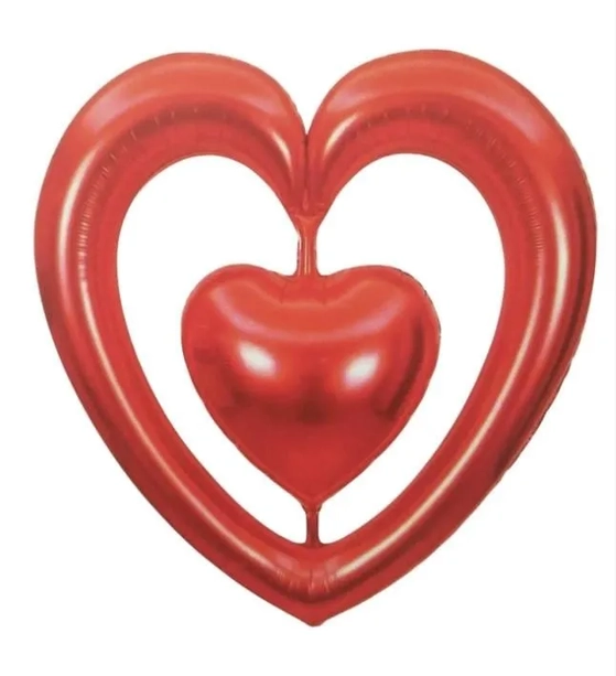 Q23483 BALAO CORACAO VAZADO DUPLO 98X102CM