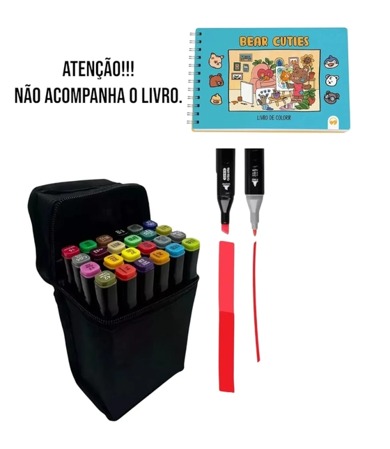 MAX0148 KIT CANETINHAS PONTA DUPLA  C/24 CORES