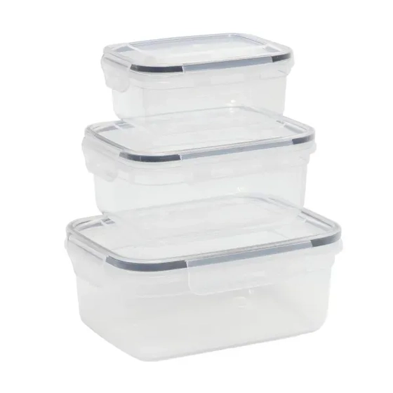 8107PT CONJ. 3 POTES HERM. RET. 0,5/1/1,5 L - ECON. - PRETO