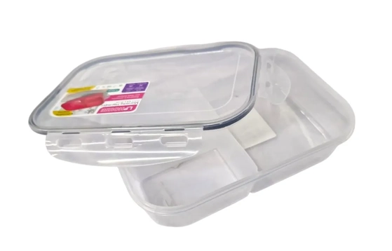 8145PT MARMITA HERMÉTICA RETANGULAR 1L TRANS. PRETO