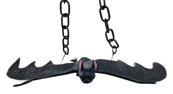 919893 ENFEITE MORCEGO DE BORRACHA 29X12CM