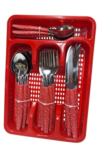 307989 CJTO DE TALHERES CAPRESE GRANITO VERMELHO 25PCS